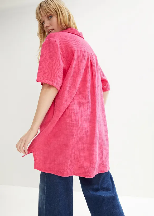 Lange mousseline overhemdblouse, bonprix