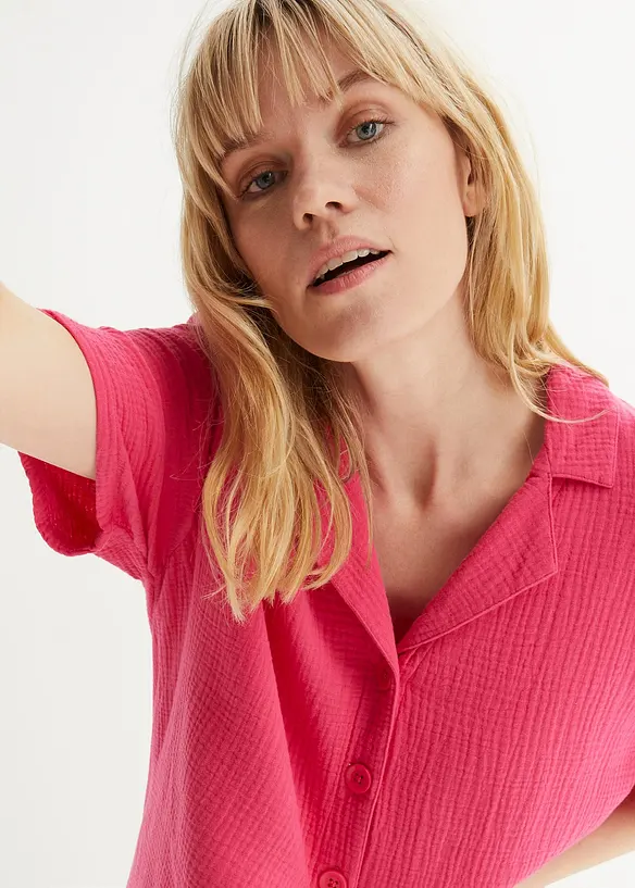 Lange mousseline overhemdblouse, bonprix
