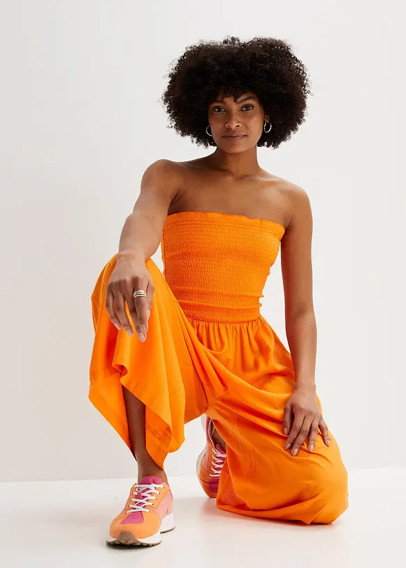 Jumpsuit met wijde pijpen van soepele viscose, bonprix