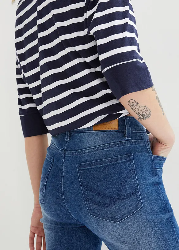 Slim fit mid waist 3/4 jeans (set van 2), bonprix