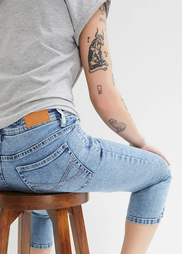 Skinny mid waist stretch jeans, bonprix