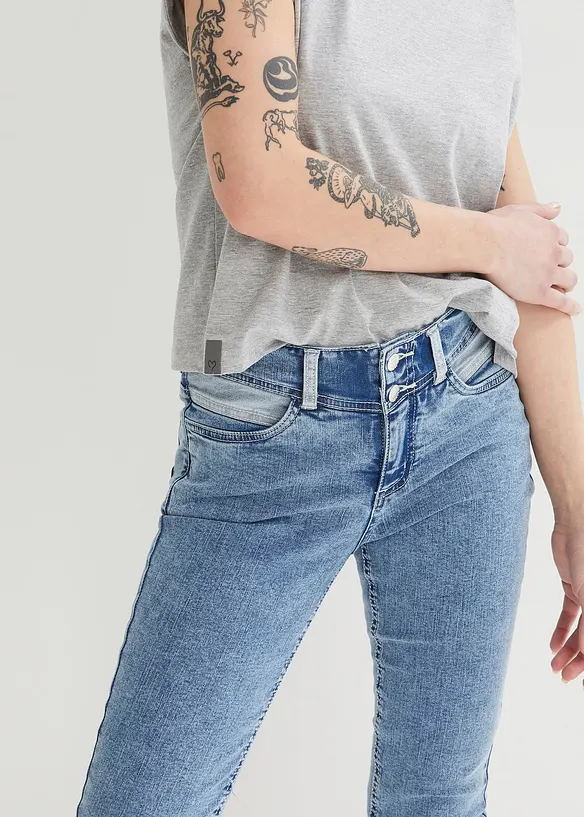 Skinny mid waist stretch jeans, bonprix
