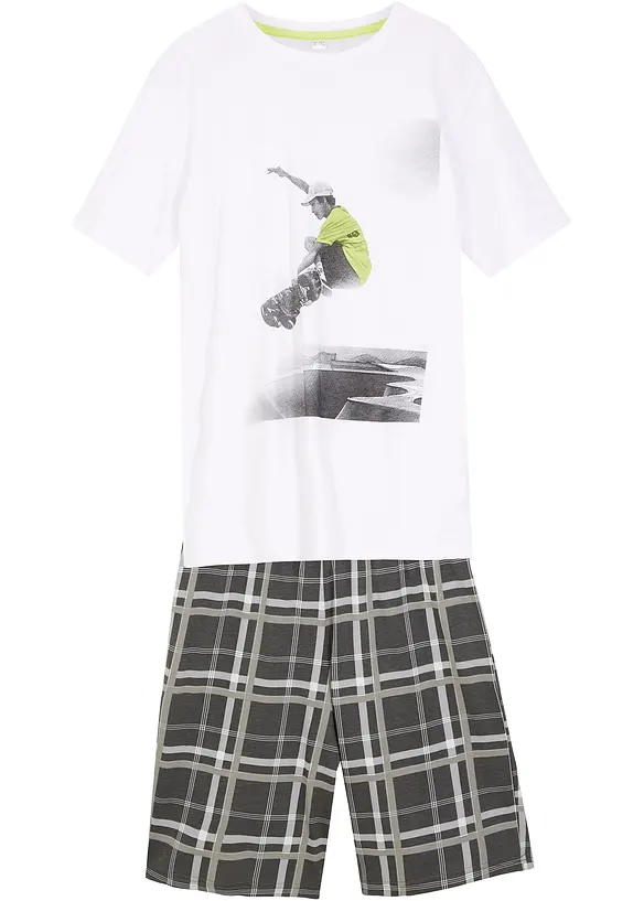 Jongens T-shirt en korte shirtbroek van biologisch katoen (2-dlg. set), bonprix