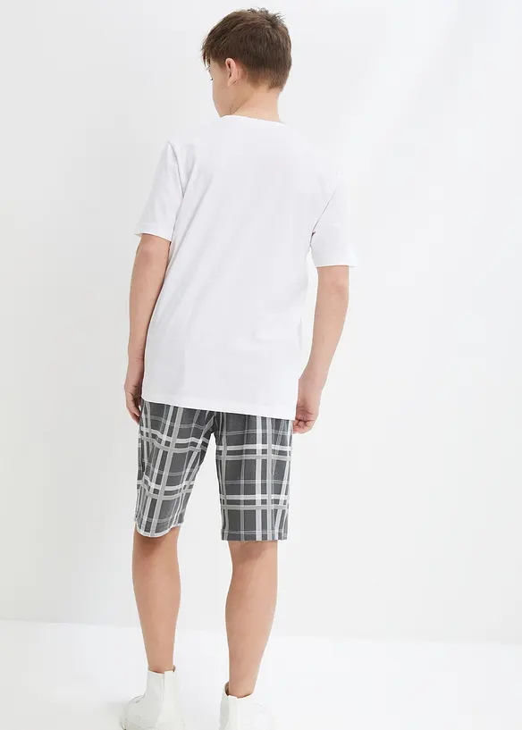 Jongens T-shirt en korte shirtbroek van biologisch katoen (2-dlg. set), bonprix