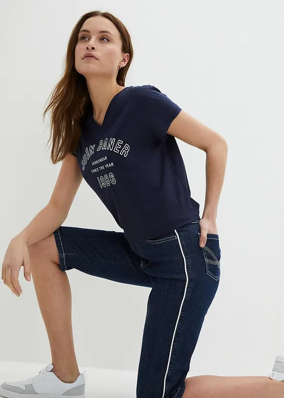 Slim fit high waist jeans bermuda, bonprix
