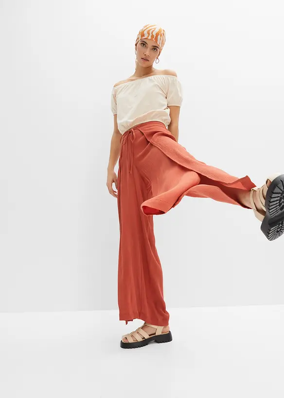 Broek van soepele viscose, bonprix
