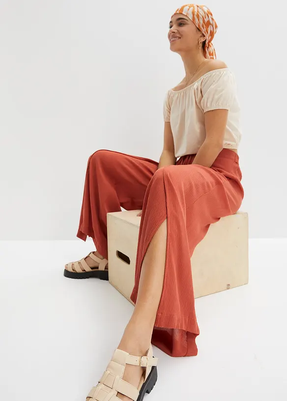 Broek van soepele viscose, bonprix
