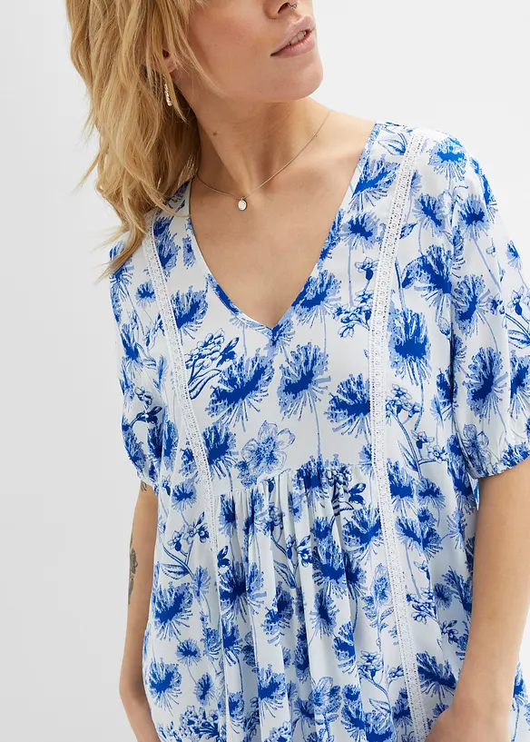 Geweven tuniekjurk met kanten details, bonprix