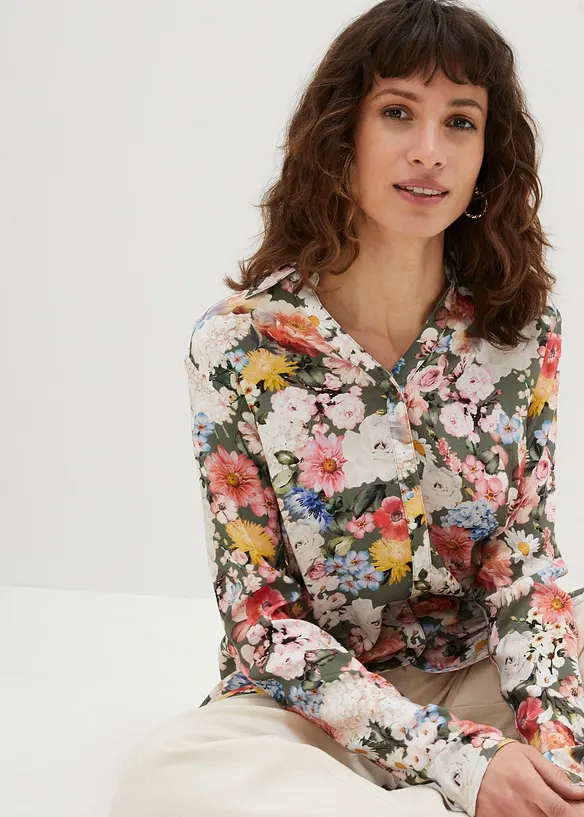 Lange blouse van soepele viscose, bonprix