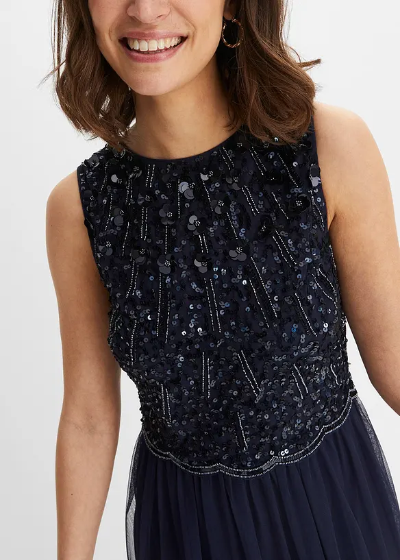 Maxi jurk met paillettenborduurwerk, bonprix