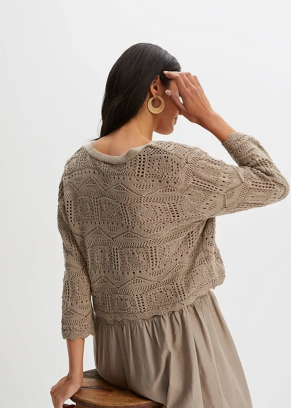 Ajour bolero met 3/4 mouwen, bonprix
