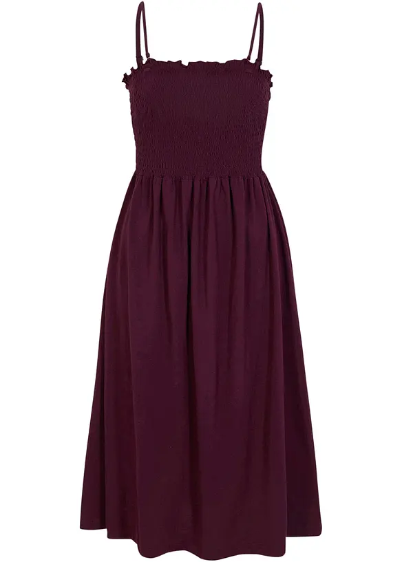 Jersey rok met smokwerk, kuitlang, bonprix