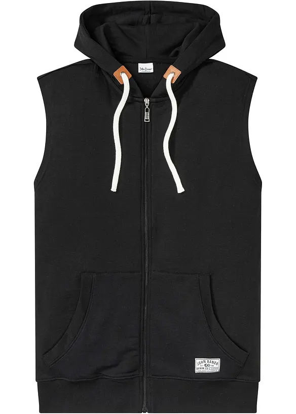 Sweatvest met capuchon in een zachte katoenmix, bonprix
