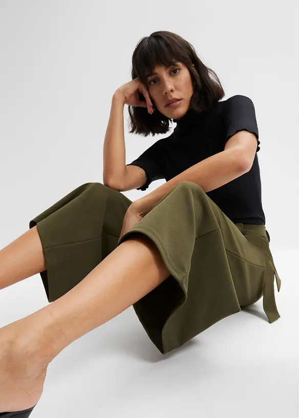 7/8 broek van jersey-crêpe, BODYFLIRT