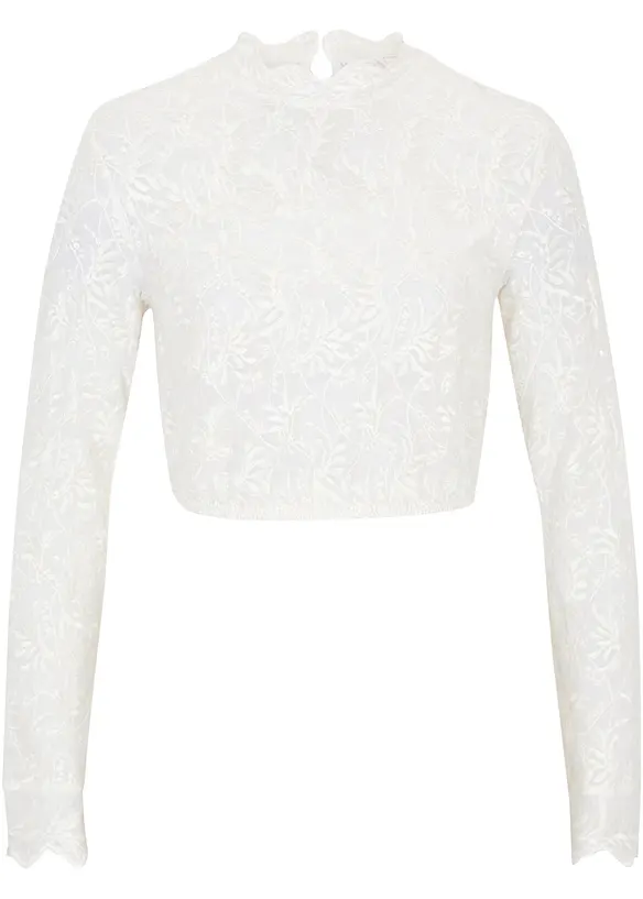 Kanten dirndl blouse, lange mouw, bonprix
