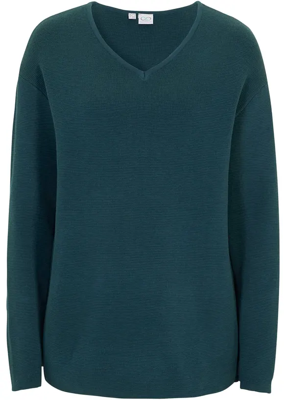Essential geribde trui van milano knit wear met V-hals, bonprix