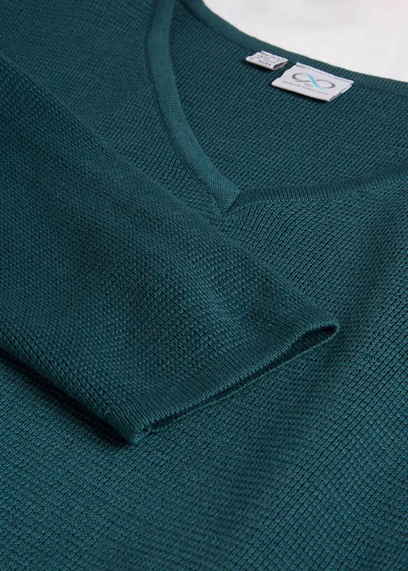 Essential geribde trui van milano knit wear met V-hals, bonprix