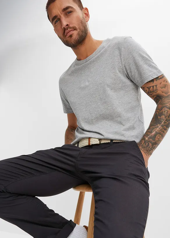Regular fit chino met comfortband riem, straight, bonprix