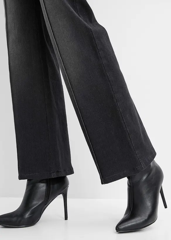 Wide leg jeans met mid waist, bonprix