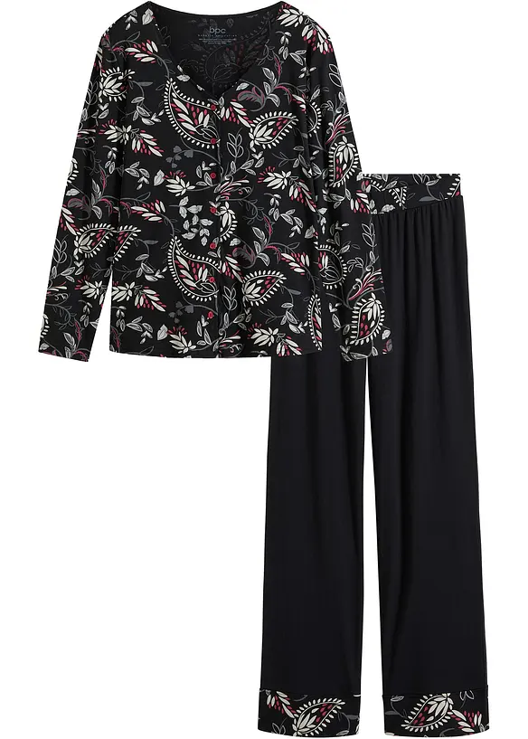 Pyjama van biologisch katoen met knoopsluiting (2-dlg.), bonprix