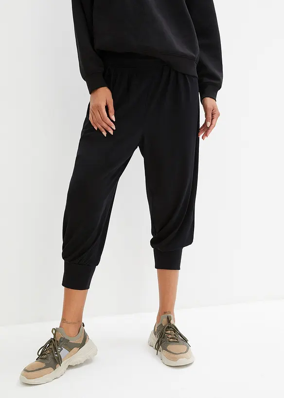 Loungewear harembroek in caprilengte, bonprix