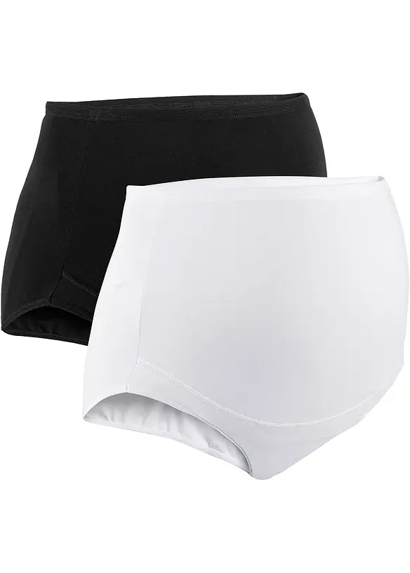 Hoge zwangerschapsslip met biologisch katoen (set van 2), bonprix