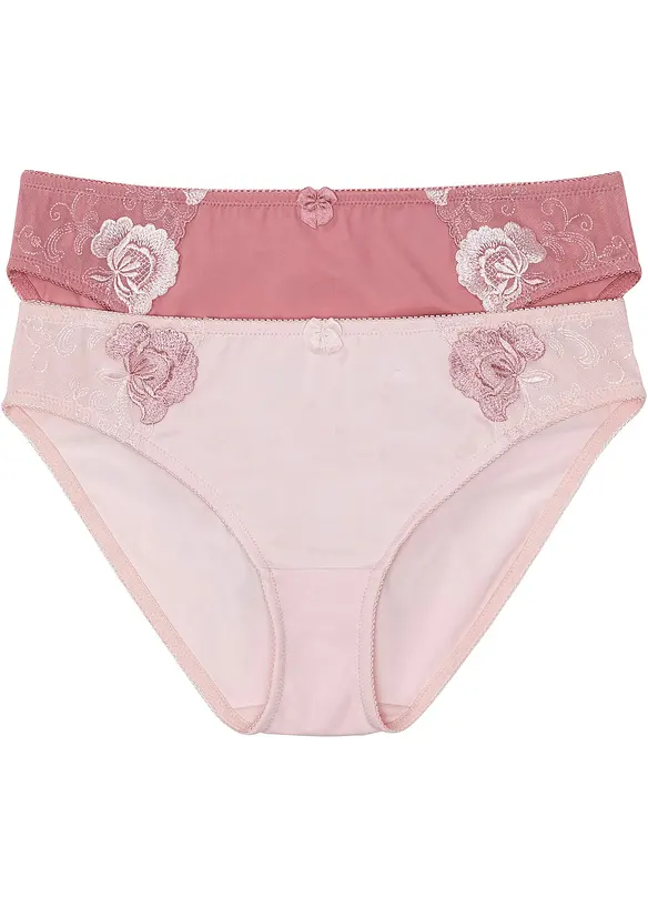 Slip met borduursel (set van 2), bonprix