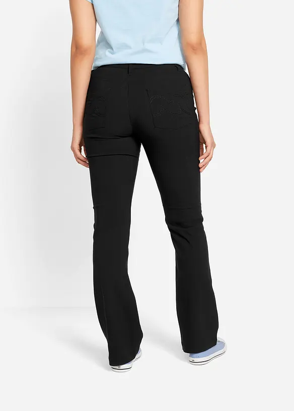 Bengaline stretch broek, bootcut, bonprix