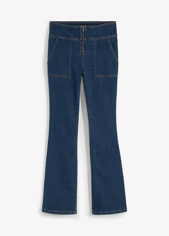Flared jeans met ritsdetail, RAINBOW
