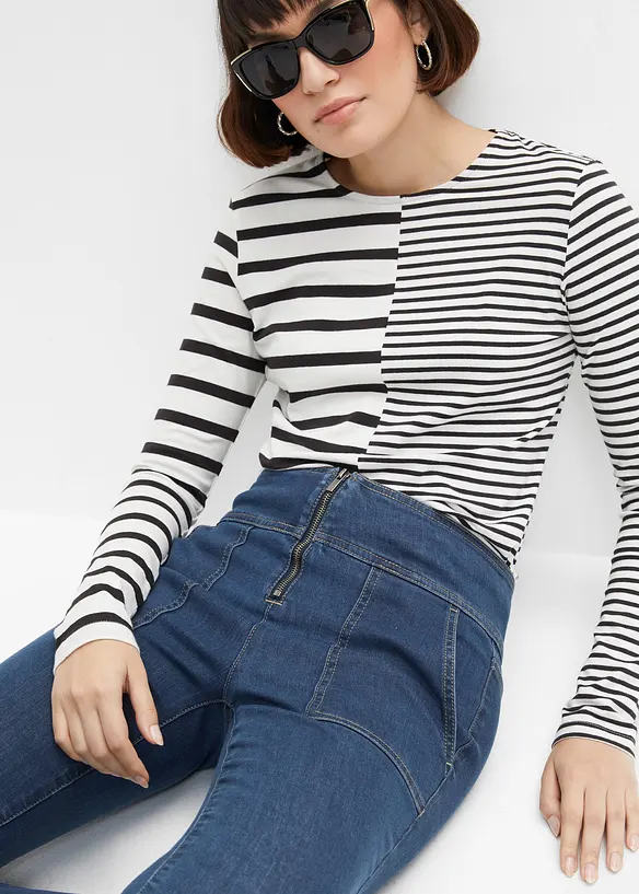 Flared jeans met ritsdetail, RAINBOW