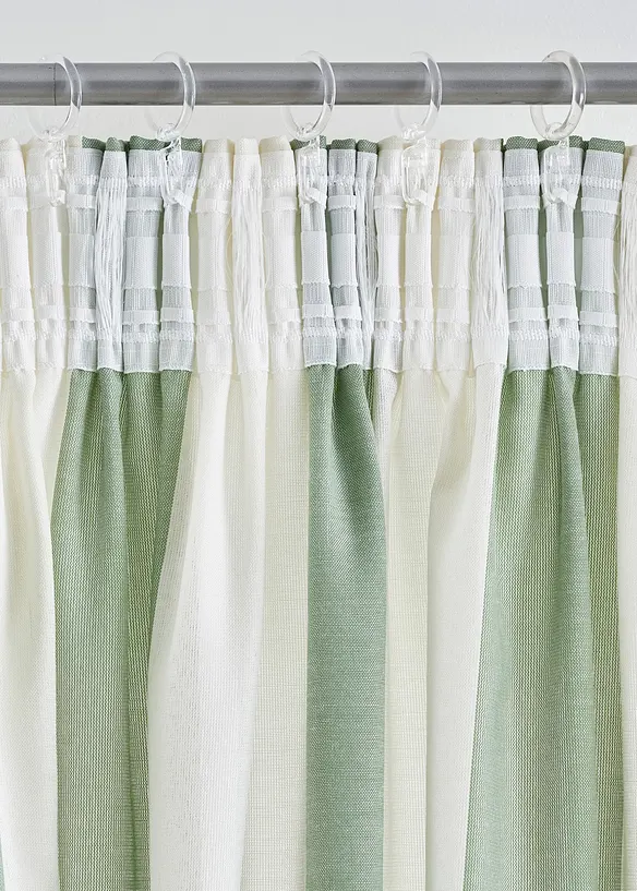 Gestreept gordijn met gerecycled polyester (1 stuk), bonprix