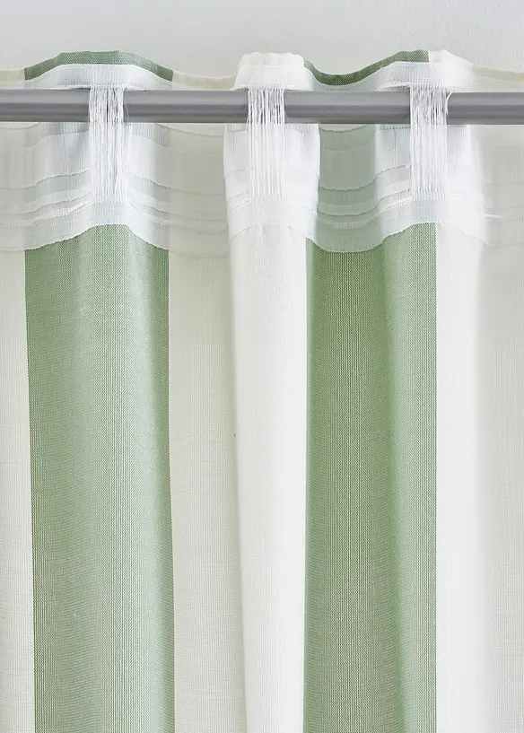 Gestreept gordijn met gerecycled polyester (1 stuk), bonprix