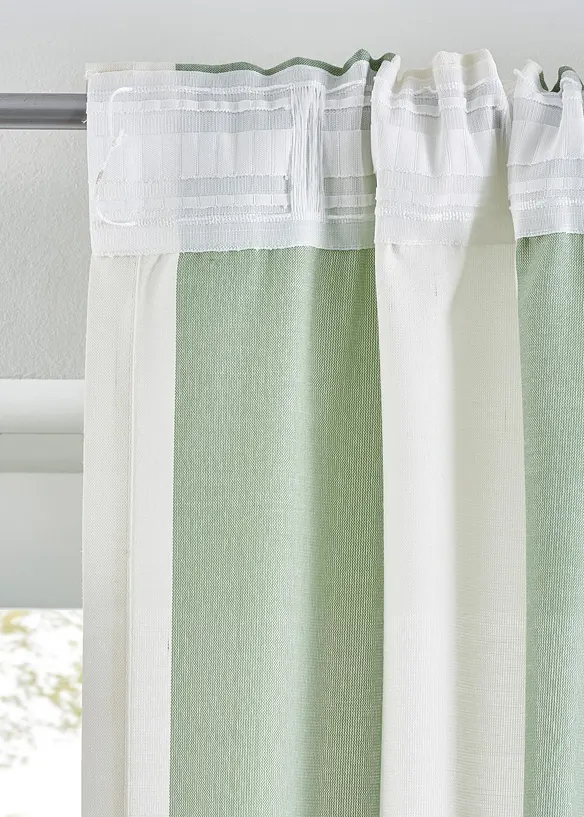 Gestreept gordijn met gerecycled polyester (1 stuk), bonprix