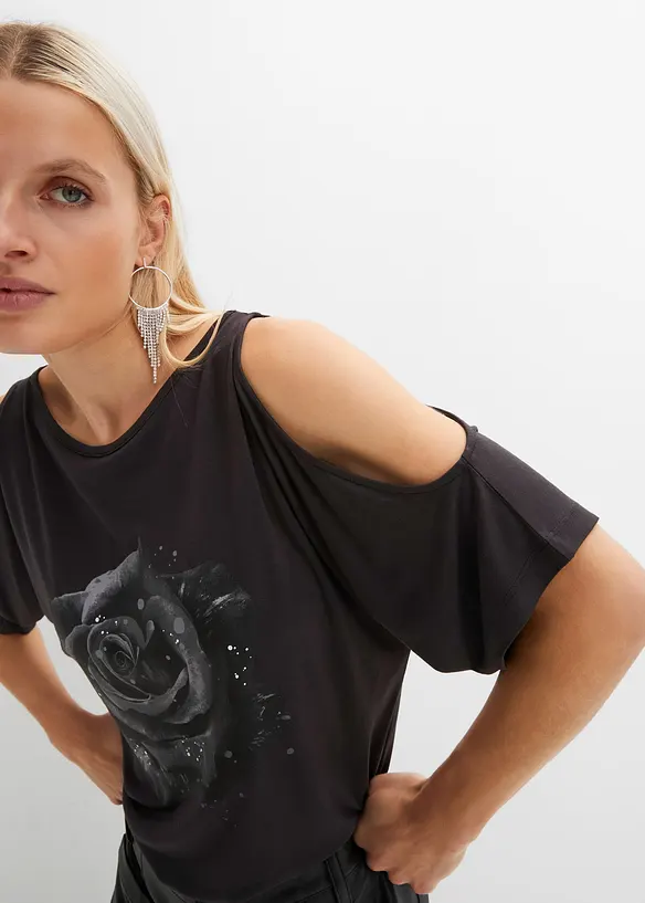 Cold shoulder shirt van viscose, bonprix