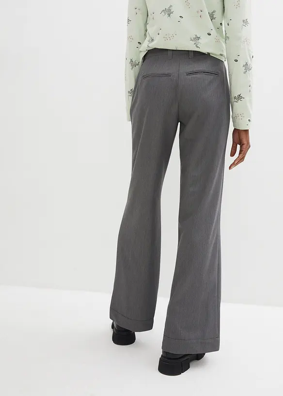 Wijde bandplooibroek met high waist comfortband, bonprix