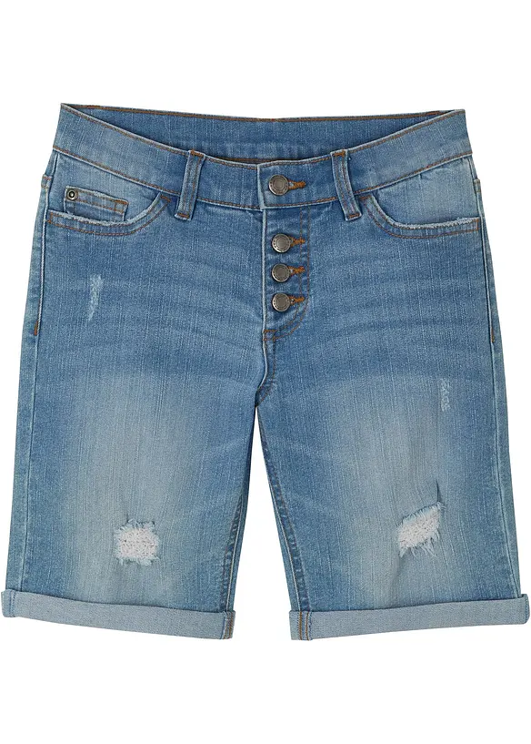 Meisjes stretch jeans short, mid waist, bonprix