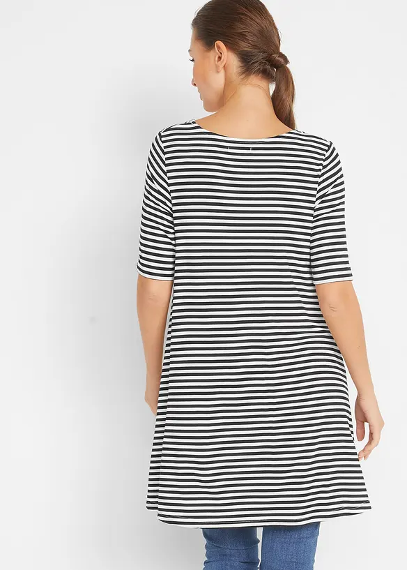 Lange shirt tuniek, korte mouw, bonprix