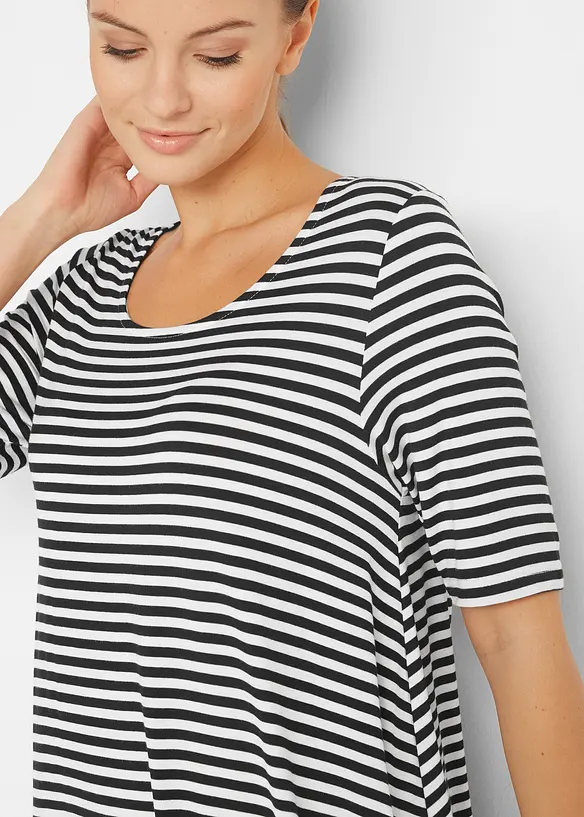 Lange shirt tuniek, korte mouw, bonprix