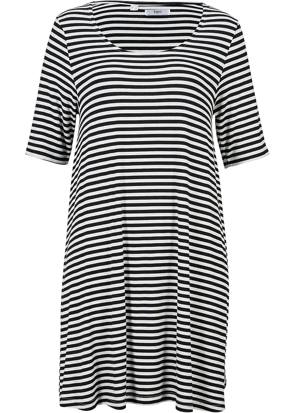 Lange shirt tuniek, korte mouw, bonprix