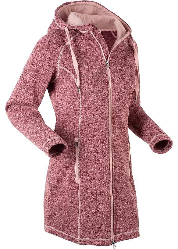 Lang fleece vest met capuchon, bonprix