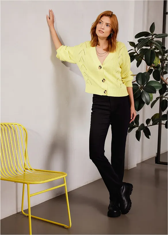 Stretch broek met riem, bonprix