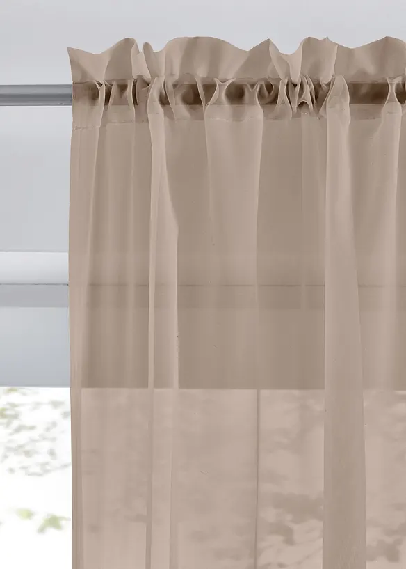 Transparante gordijnen (2 stuks) effen, bonprix
