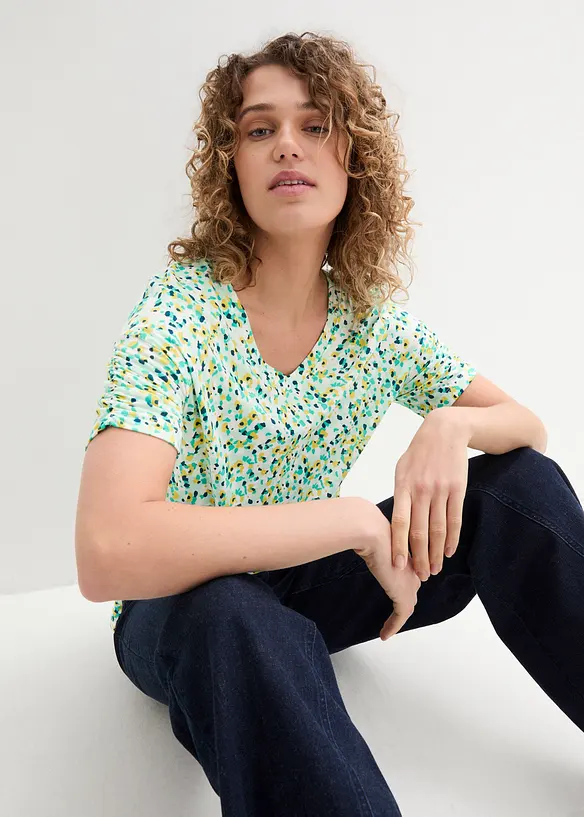 Jersey shirt in een linnen-viscosemix, bonprix