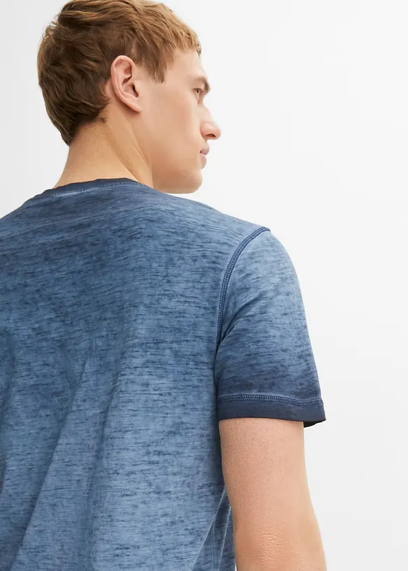 Henley shirt van biologisch katoen in washed out look, bonprix