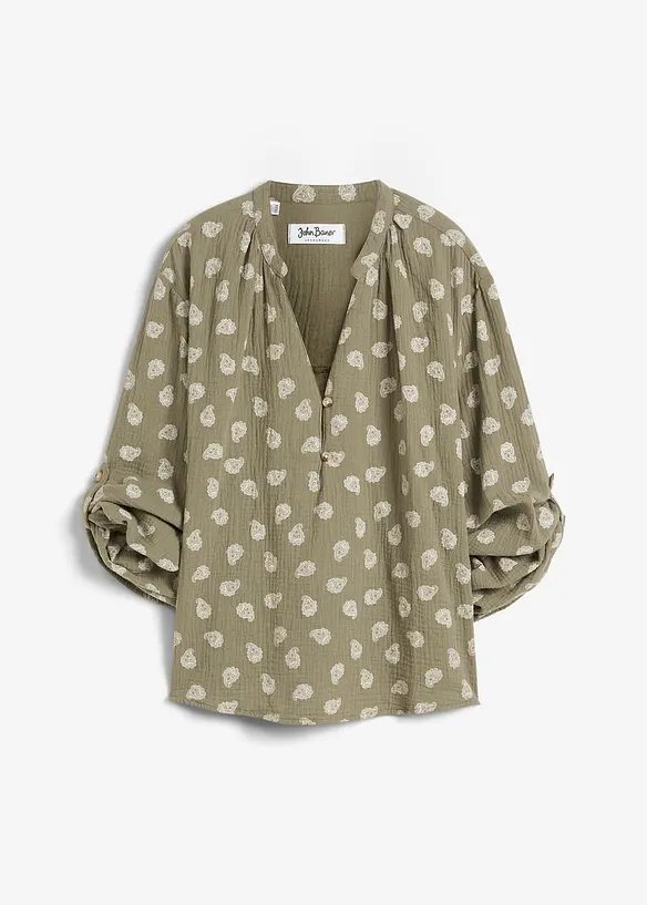 Oversized blouse van luchtige mousseline, bonprix
