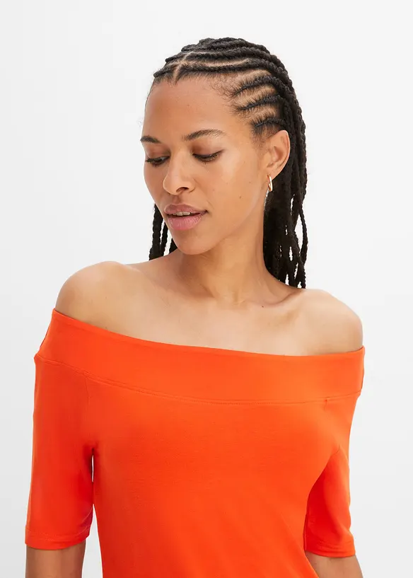 Carmen-shirt van een viscose mix, bonprix