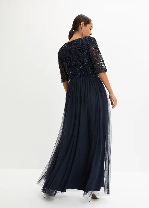 Maxi jurk met paillettenborduursel, bonprix