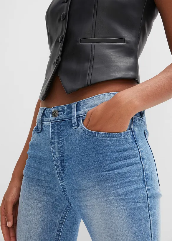 Flared jeans mid waist, stretch, bonprix