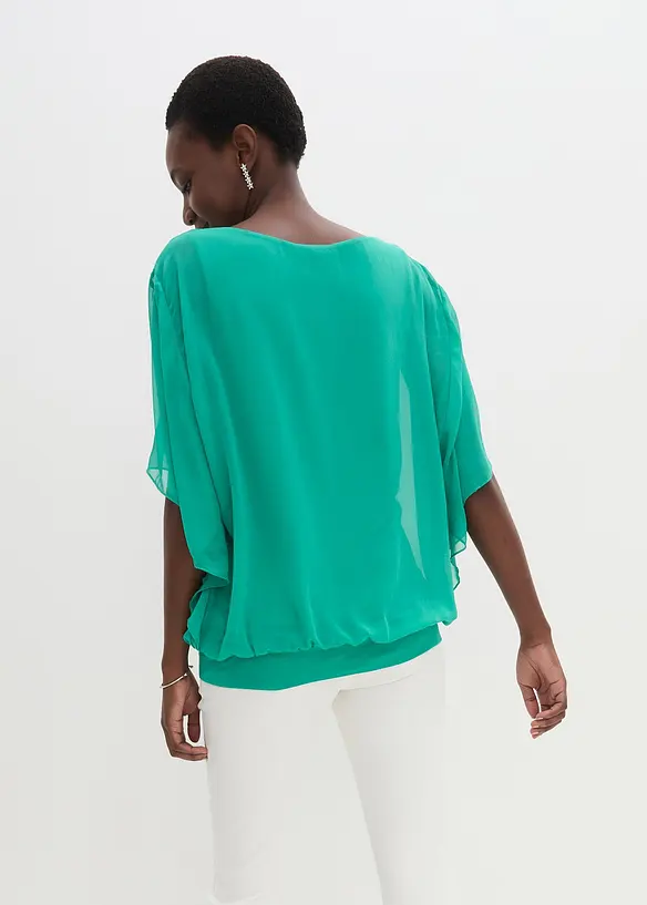Chiffon blouse met ondershirt, bonprix