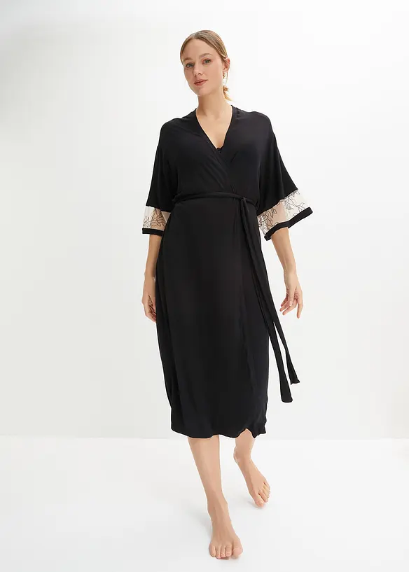 Lange kimono van viscose met borduursel, bonprix